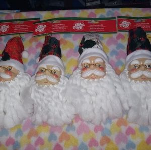 4 SANTA CLAUS ORNAMENTS